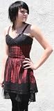 AN EVENINGS AFFAIR - EYELET OVERLAY DRESS in Wine