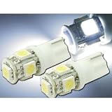 5連砲弾型★高輝度LEDバルブ白色2個 T10 3Chip 5SMD as02-2