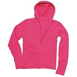 Fuschia bright Hot Pink Classic Fleece Raw Edge Hoodie for Junior and Girl Sizes. Fleece, unfinished edges 5 Adult Sizes
