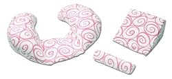 The CozyMe Pillow Retro, Nursing And Infant Development Pillow, Pink Swirl