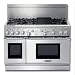 Thermador: 48'' Pro-Style All-Gas Range with 6 Star Burners (2 w/ ExtraLow Simmer Settings), Titanium Surface Electric Griddle, European 3rd Element Convection & Extra-Large-Capacity Oven: Liquid Propane