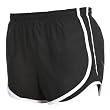 Black and White jersey white side stripe sport velocity shorts elastic waist