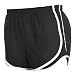 Black and White jersey white side stripe sport velocity shorts elastic waist