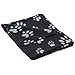 Trixie 37183 Fleecedecke Barney, 150x100 cm, schwarz mit grauen Pfoten