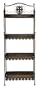 Bamboo and Metal Bakers Rack - Pewter/ Rattan