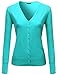 Basic Solid V Neck Sweater Cardigans Mint Size M