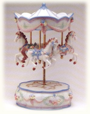 Cosmos 58031 Fine Porcelain Merry-Go-Round Carousel Musical Figurine, 10-Inch