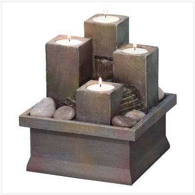 TEALIGHT PILLAR WATER FOUNTAIN