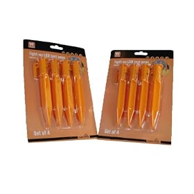 8 x Illuminated LED Camping Light Up Tent Pegs