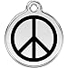 Red Dingo Personalized Peace Pet ID Dog Tag (Small Black)