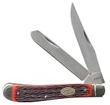Schrade 94RPB Gunstock Trapper 2 Blade- 3 7/8 with Red Pick Bone Handle
