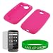 Magenta Silicone Skin Case and Screen Protector for HTC Google Nexus One Phone T-Mobile (Phone NOT Included)