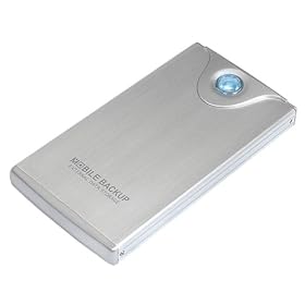 Mobile Aluminum USB 2.0 2.5" Hard Drive Enclosure w/Auto Backup Function + Premium Soft Leatherette Case (online support for software)