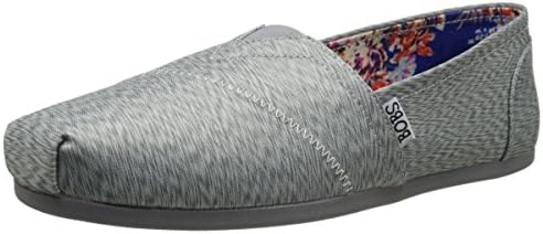 BOBS from Skechers Women's Plush Kaleidoscope Flat, Gray, 8 M US
