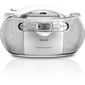 Philips AZ1027/05 Portable CD and Cassette Player with AM/FM Radio - Silver