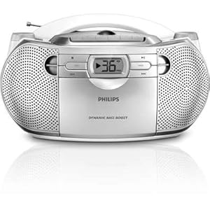 Philips AZ1027/05 Portable CD and Cassette Player with AM/FM Radio - Silver Philips AZ1027/05 Portable CD and Cassette Player with AM/FM Radio - Silver