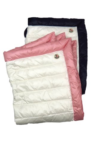 MONCLER KIDS Two Tone Down Blanket -O/S -WHITE/NAVY photo