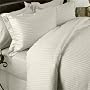 1200-Thread-Count Egyptian Cotton 4PC 1200TC Bed Sheet Set, King, Ivory Stripe 1200 TC