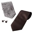 Boston Traveler Men's 2 Tie, 2 Hanky and Cufflink boxed Gift Set