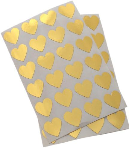 Gold Heart Stickers/set 72