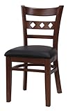 Diamond back beech wood chair-Mahogany/walnut frame-black vinyl seat-6025-M ....