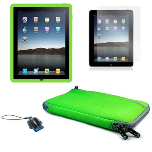 (Green Skin) Apple iPad skin silicone case / 