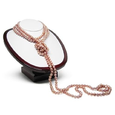 HinsonGayle Glamour Collection Handpicked Ultra-Luster Naturally Pink Cultured Pearl Rope Necklace