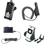 BLACKBERRY 8100 PEARL ACCESSORIES BUNDLE (CAR CHARGER + HOME WALL CHARGER + BELT CLIP HOLSTER + CAR MOUNT PHONE HOLDER)