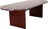 96 Wood Veneer Racetrack Contemporary Conference Table With Mahogany Finish