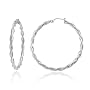Sterling Silver Tarnish-Free 3mm x 40mm Twist Hoop Earring