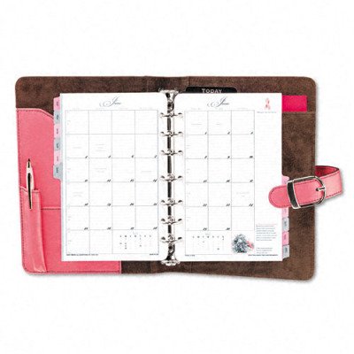Day-Timer Desk Size Napa Leather Pink Ribbon Organizer, Planner Starter Set (D48434 )