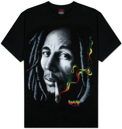 Bob Marley - Rasta Smoke T-Shirt, XXL - Black
