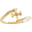 14K Yellow Gold Diamond Cross Children's Ring