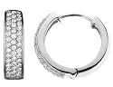 Pave Hoop Diamond Earrings 1/2 Carat (ctw) in 10K White Gold