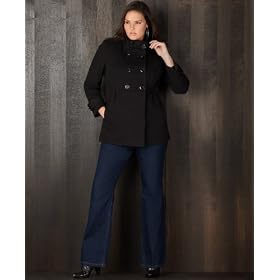 INC International Concepts Plus Size Coat, Double Breasted