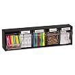 deflect-o Products - deflect-o - Tilt Bin Plastic Storage System w/5 Bins, 23 5/8 x 5 1/4 x 6 1/2, Black - Sold As 1 Each - Units stack and connect together to form a custom modular system. - Transparent bins tilt out and stay open while in use. - Can be wall mounted or used on countertop. - Identification labels and mounting hardware included. - Bins can be easily removed from locking mechanism for cleaning and refilling.