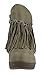 Pierre Dumas Ankle Bootie Little Wedge With Fringe Details MVE Shoes,