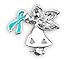 Ovarian Cancer Awareness Angel Ribbon Pin (1 Pin - Retail)