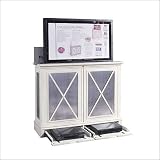 ImportAdvantage AT004769 - White Cascades Plasma / LCD Foot-Of-Bed TV Lift Console in White