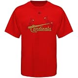 MLB Majestic St. Louis Cardinals Gold Program Wordmark T-Shirt - Red (Small)