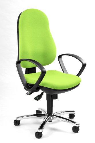 Topstar 8929G05 B&uuml;rodrehstuhl Synchro Steel II inklusive Armlehnen / Bezugsstoff apfelgr&uuml;n