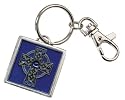 Blue Celtic Cross Metal Key Chain
