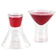 Orka Double Walled Glass Flip Martini Shot Glasses, Set of 2