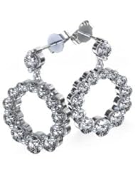 2.40 ct Ladys Journey Diamond Dangle Earrings 18 karat White Gold