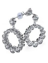 2.40 ct Ladys Journey Diamond Dangle Earrings 14 karat White Gold