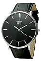 Davis - Montre Special The Big Timer - Quartz - Bo&icirc;te Extra plate - Bracelet en Cuir Noir
