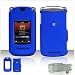 RUBBER FEEL Blue Case Cover for Motorola V8 V9m CDMA RAZR 2 RAZR2 Protective Cell Phone Hard SNAP-ON (optional Belt Clip)