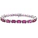 Sterling Silver Emerald Cut Created Pink Sapphire