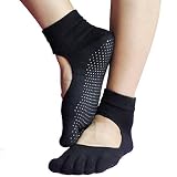 Discoball Non Slip Silicone Dot Cotton Yoga Socks for Women(Rose red)