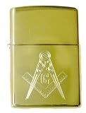 Thumbnail image for Zippo Masonic Mason G Gold Tone Lighter with Mason Symbol